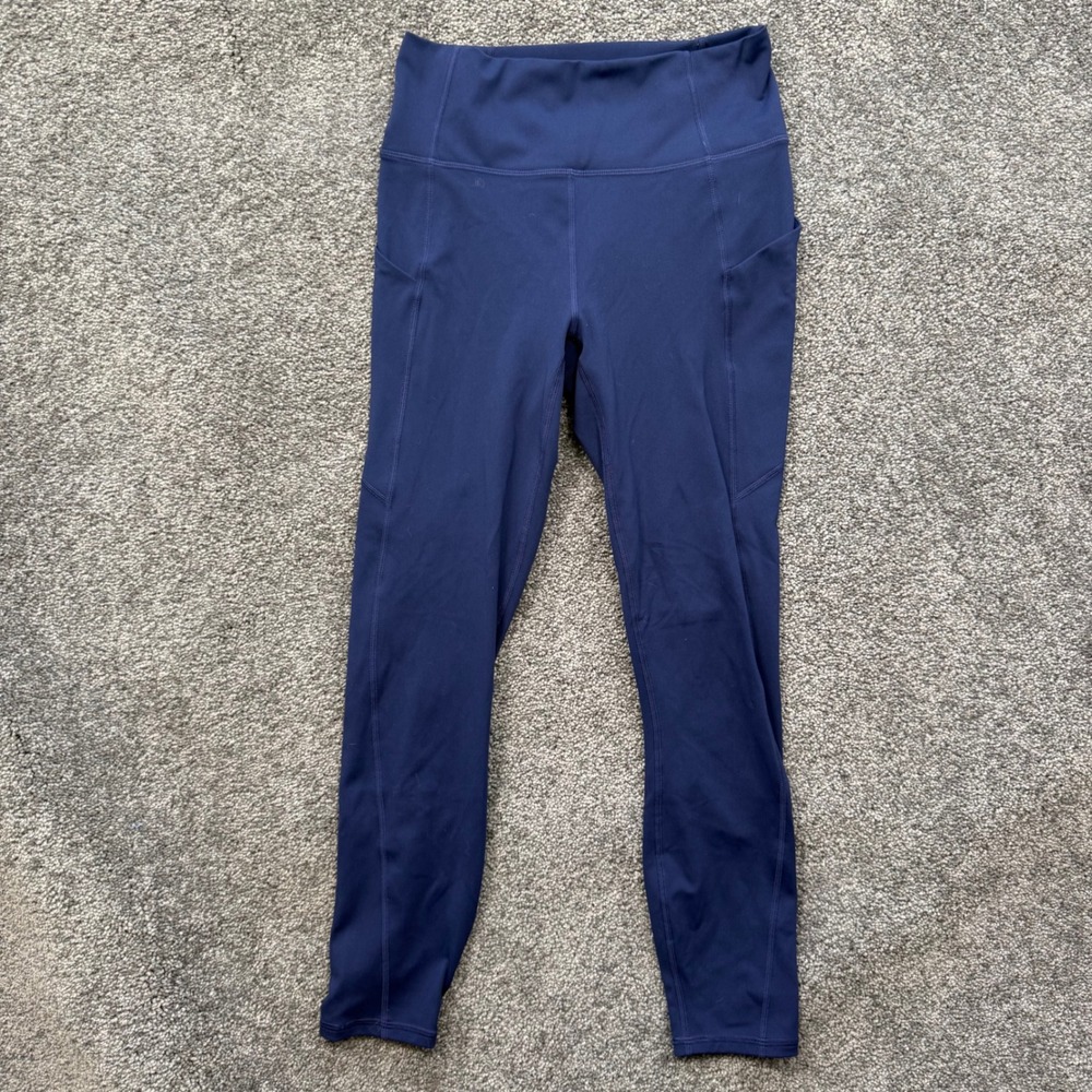 Fabletics PureLuxe Navy Blue High Waisted Pocket Leggings XS 7/8 Length